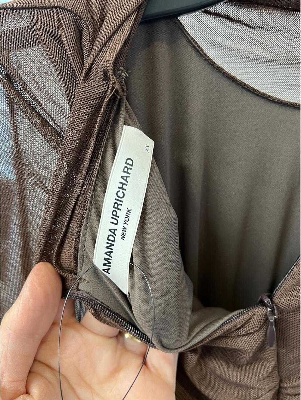 Amanda Uprichard x REVOLVE Evianna Mesh Gown in Chocolate Brown - Picture 8 of 12